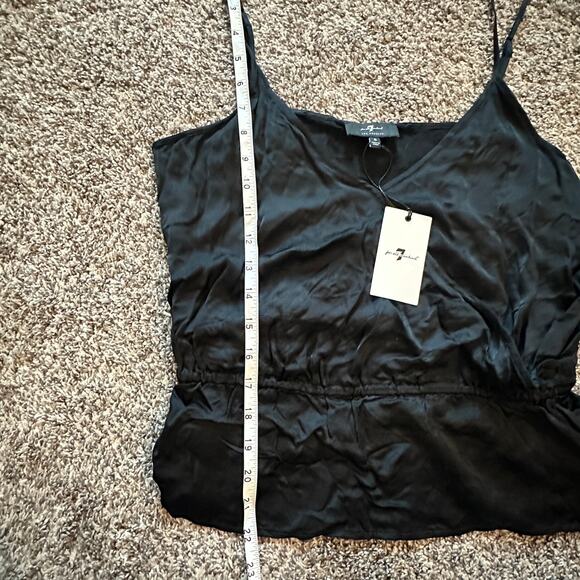 NWT 7 FOR ALL MANKIND Flowy Crop Top Tank Top Size S Classic Glam Luxe Modern - Picture 3 of 7